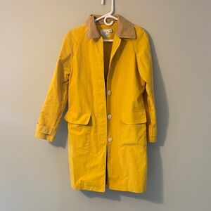 Isaac Mizrahi Yellow Trench Coat with Tan Accents